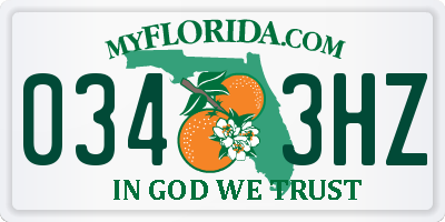 FL license plate 0343HZ
