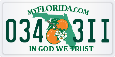 FL license plate 0343II