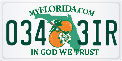 FL license plate 0343IR