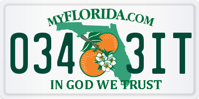 FL license plate 0343IT