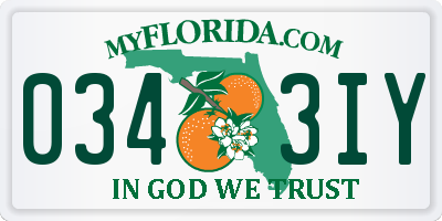 FL license plate 0343IY