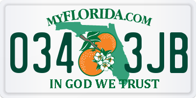 FL license plate 0343JB