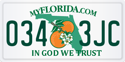 FL license plate 0343JC