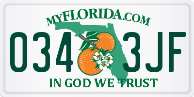 FL license plate 0343JF