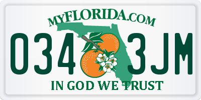 FL license plate 0343JM