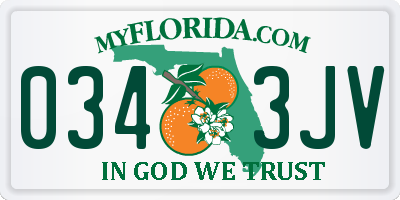 FL license plate 0343JV