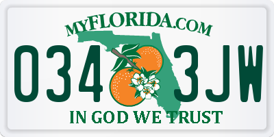 FL license plate 0343JW