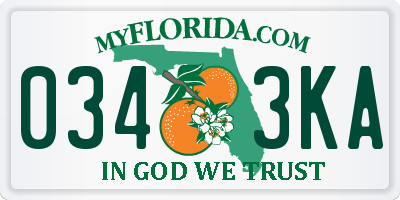 FL license plate 0343KA