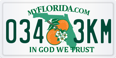 FL license plate 0343KM