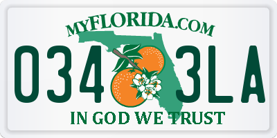 FL license plate 0343LA