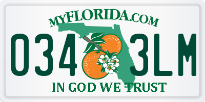 FL license plate 0343LM