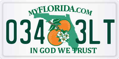 FL license plate 0343LT
