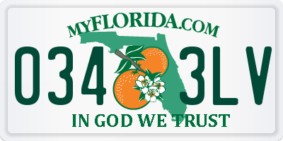 FL license plate 0343LV