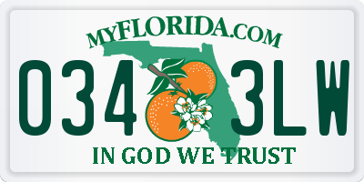 FL license plate 0343LW