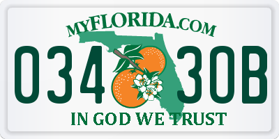 FL license plate 0343OB