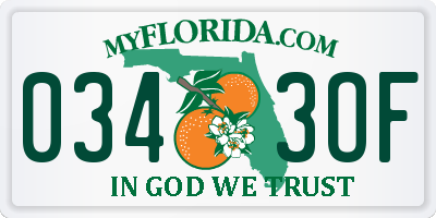 FL license plate 0343OF