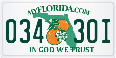 FL license plate 0343OI