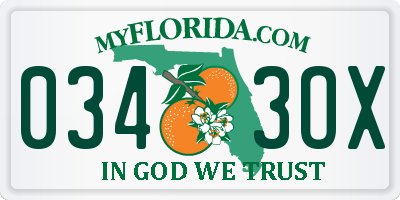 FL license plate 0343OX
