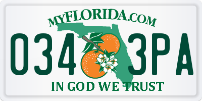 FL license plate 0343PA