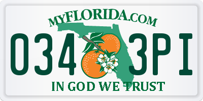 FL license plate 0343PI