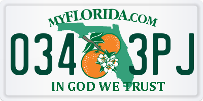 FL license plate 0343PJ