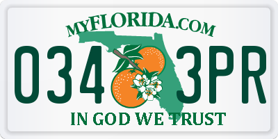 FL license plate 0343PR