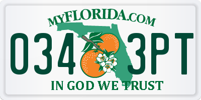 FL license plate 0343PT