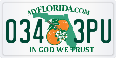 FL license plate 0343PU