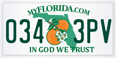 FL license plate 0343PV