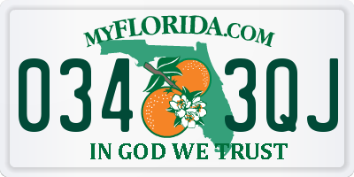 FL license plate 0343QJ