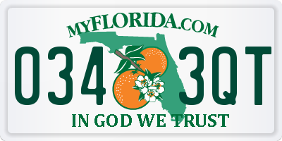 FL license plate 0343QT