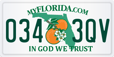 FL license plate 0343QV