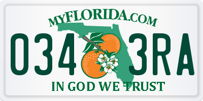 FL license plate 0343RA