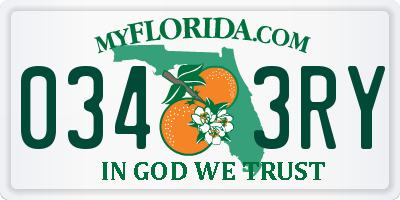 FL license plate 0343RY