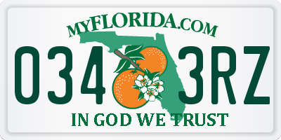 FL license plate 0343RZ