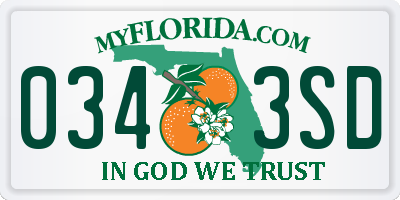 FL license plate 0343SD