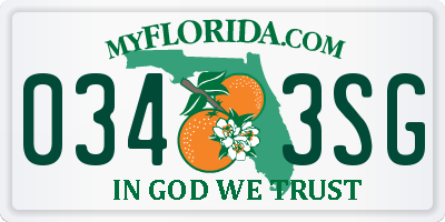 FL license plate 0343SG