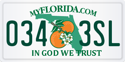 FL license plate 0343SL