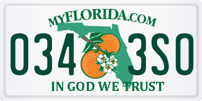FL license plate 0343SO