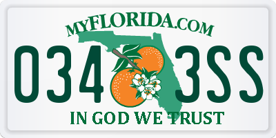 FL license plate 0343SS