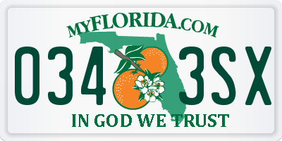 FL license plate 0343SX