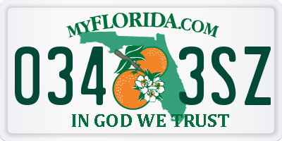 FL license plate 0343SZ