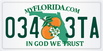FL license plate 0343TA