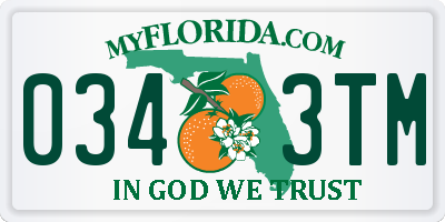 FL license plate 0343TM