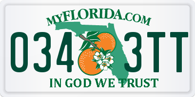 FL license plate 0343TT