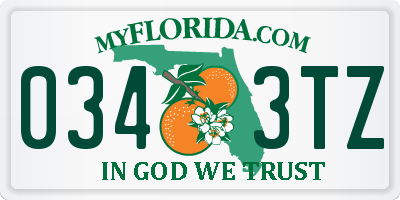 FL license plate 0343TZ