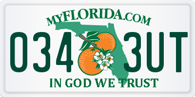 FL license plate 0343UT