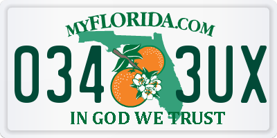 FL license plate 0343UX