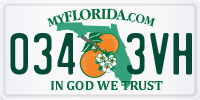 FL license plate 0343VH