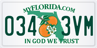 FL license plate 0343VM